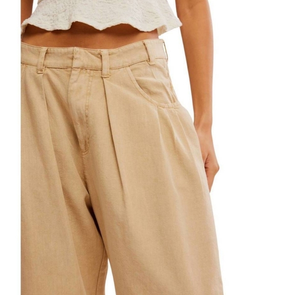 FREE PEOPLE sweet talk chino pants in croissant Khaki tan Size 6 - Picture 7 of 8